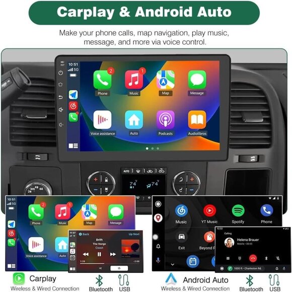 For Chevy Silverado GMC Sierra 07-13 Android 13 Stereo CarPlay - Picture 5 of 7